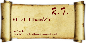 Ritzl Tihamér névjegykártya